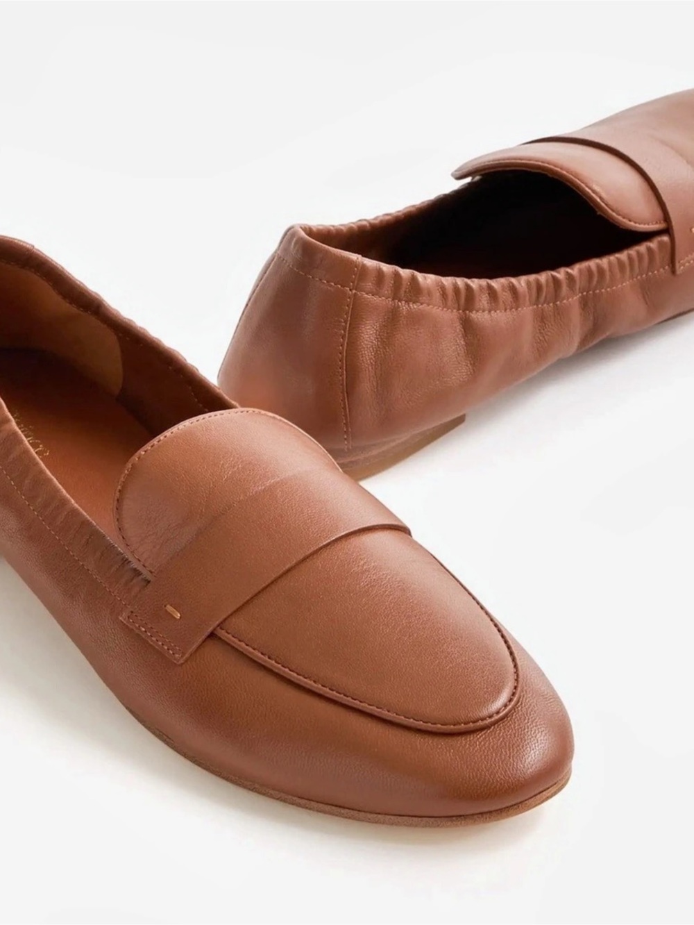 Quince Italian Leather Soft Loafer Penny Loafers Brown US 7
